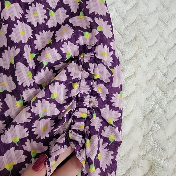 Kate Spade Sunny Bloom Tie Back Top Short Sleeve Floral Cotton M - Picture 4 of 10